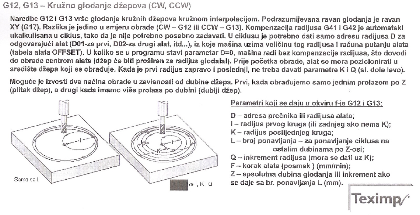 Опис функција G12, G13